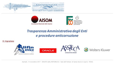 COMUNICATO_”Trasparenza Amministrativa degli Enti e procedure anticorruzione”, Roma 14 novembre 2017